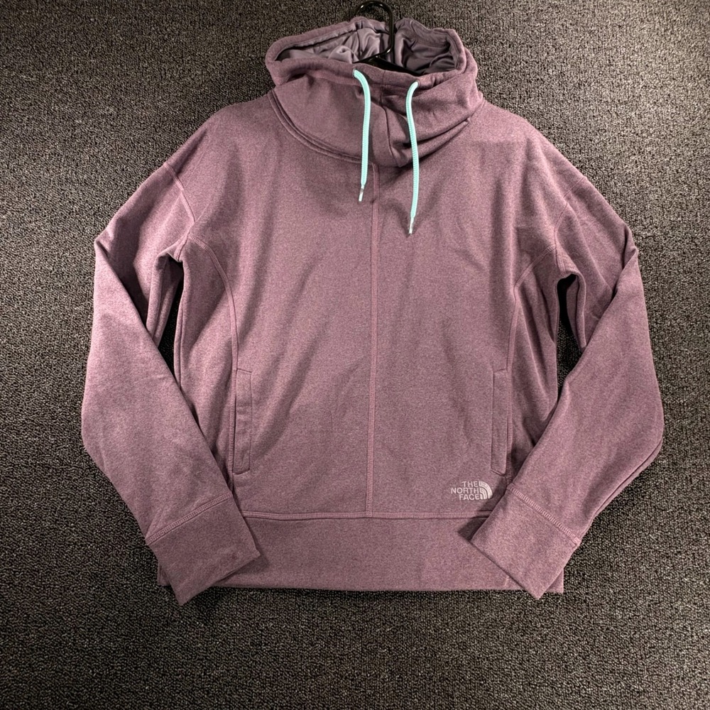 The North Face Cowl Turtle Neck Hoodie Womens M Fleece Pullover Thumbholes
